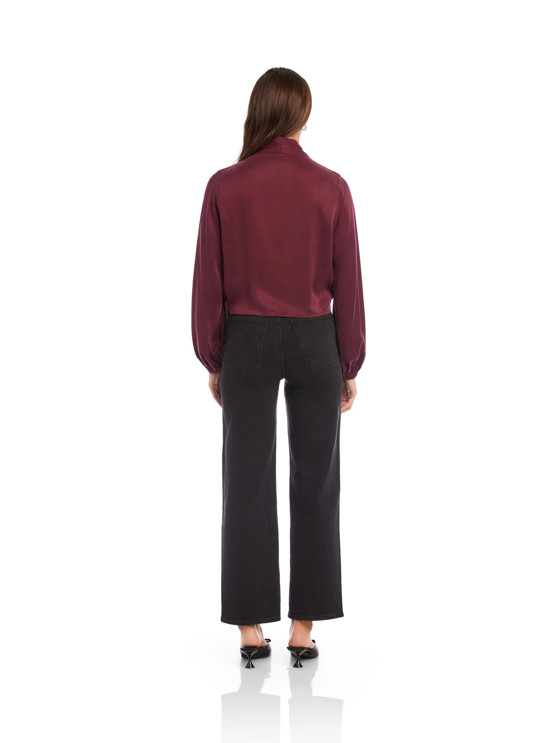 Tie front Top in Wine