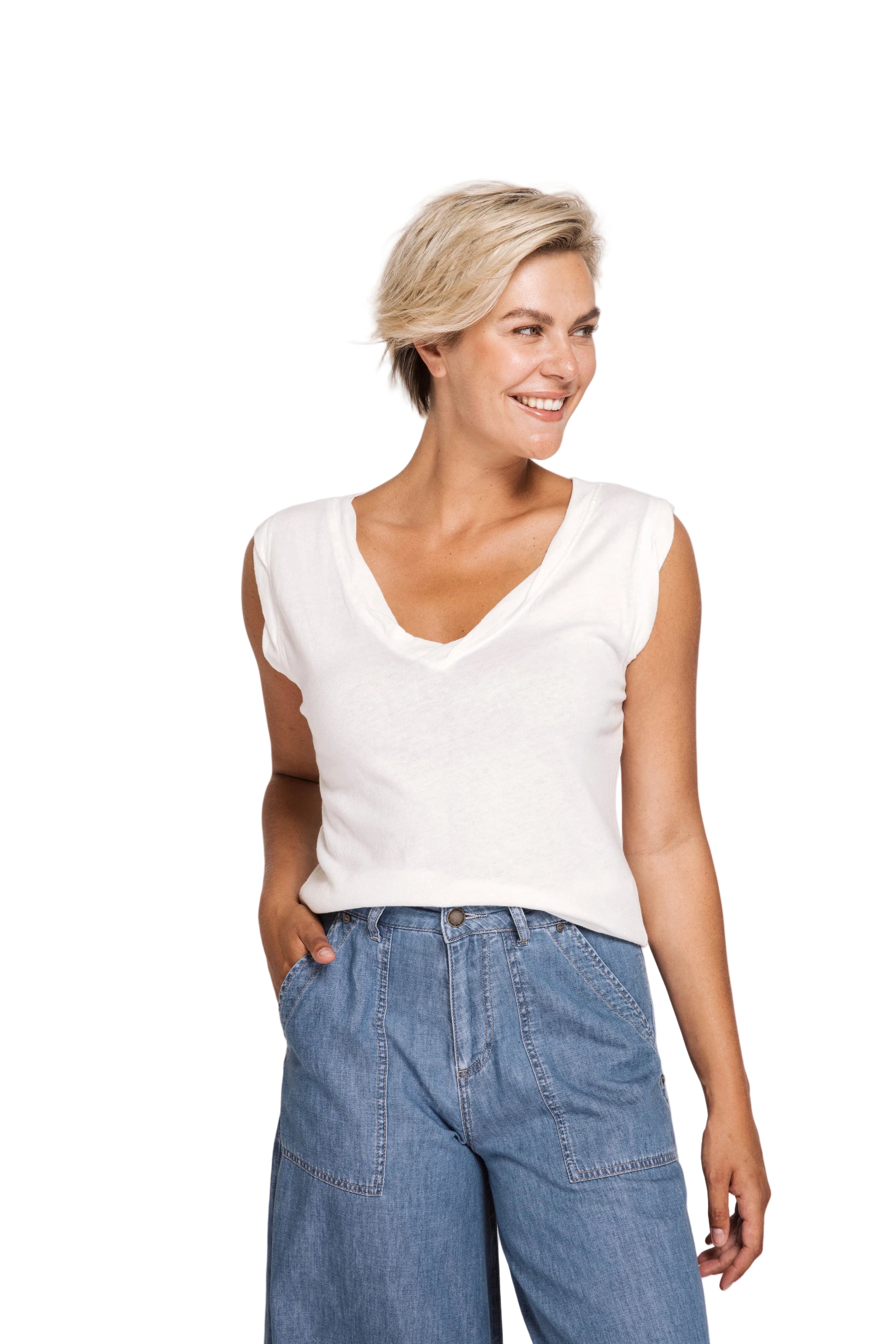 Sha Tank in Off White