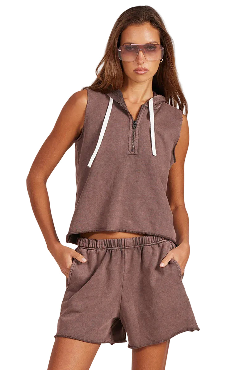 Sleeveless Half Zip Hoodie