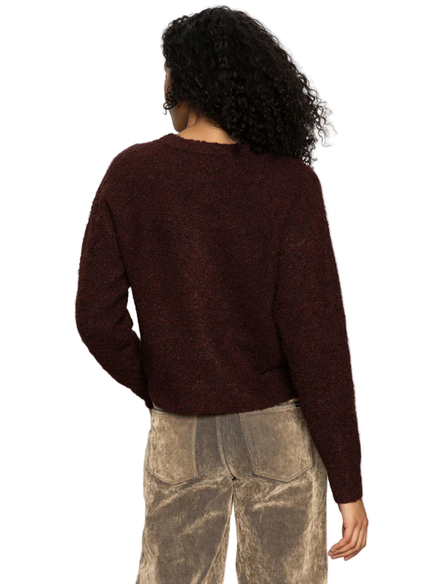 Boucle Cardi in Dark Crimson