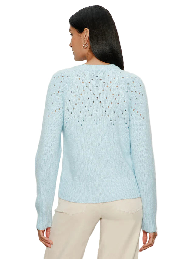 Femme Openwork Sweater in Aquamarine