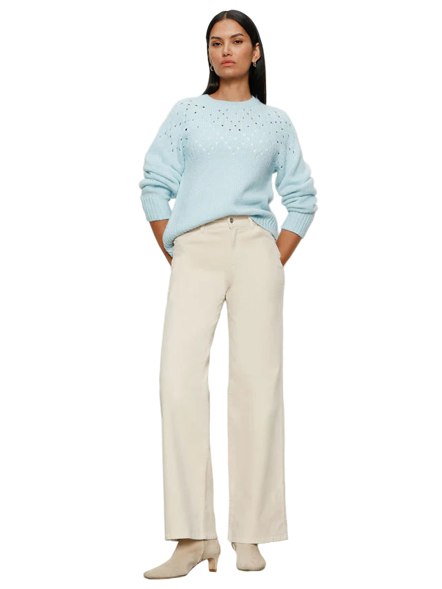 Femme Openwork Sweater in Aquamarine