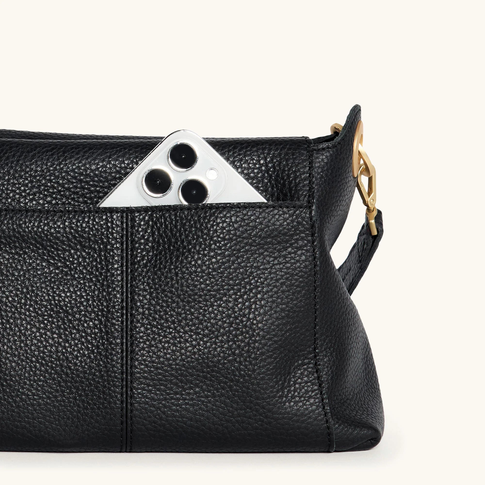 The Bryant Medium - Black/Brushed Gold Red Zip