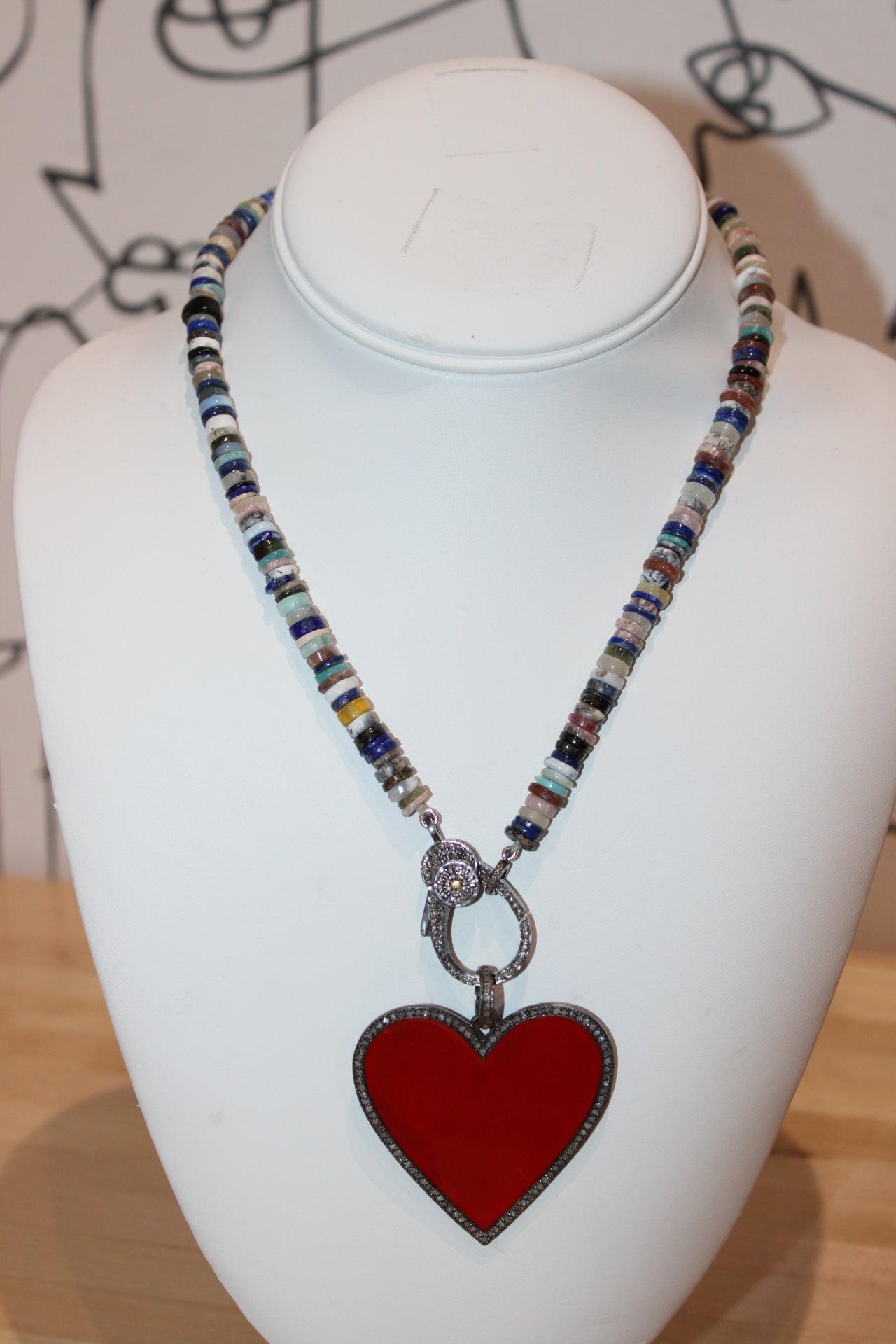 Coast 2 Coast Large Black Diamond Heart Necklace