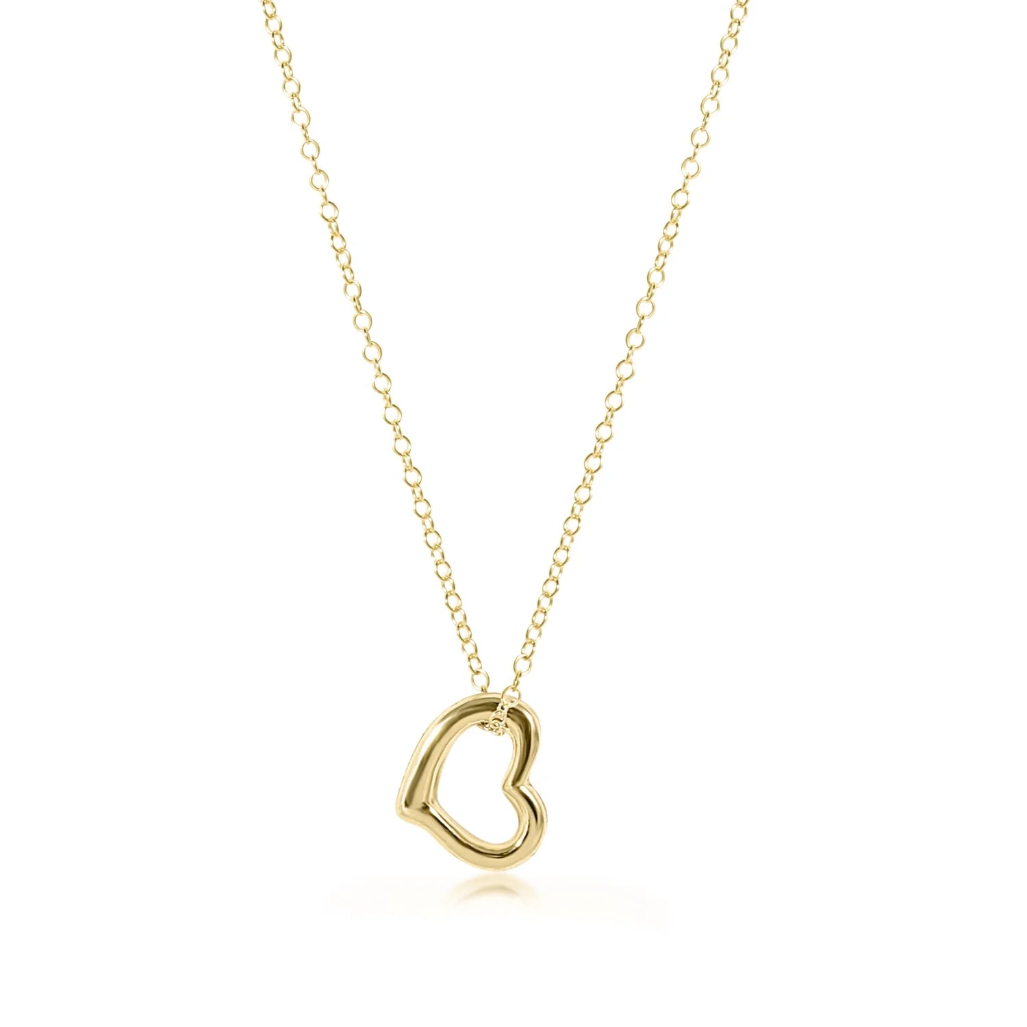 E Newton 16" Necklace Gold - Love Gold Charm