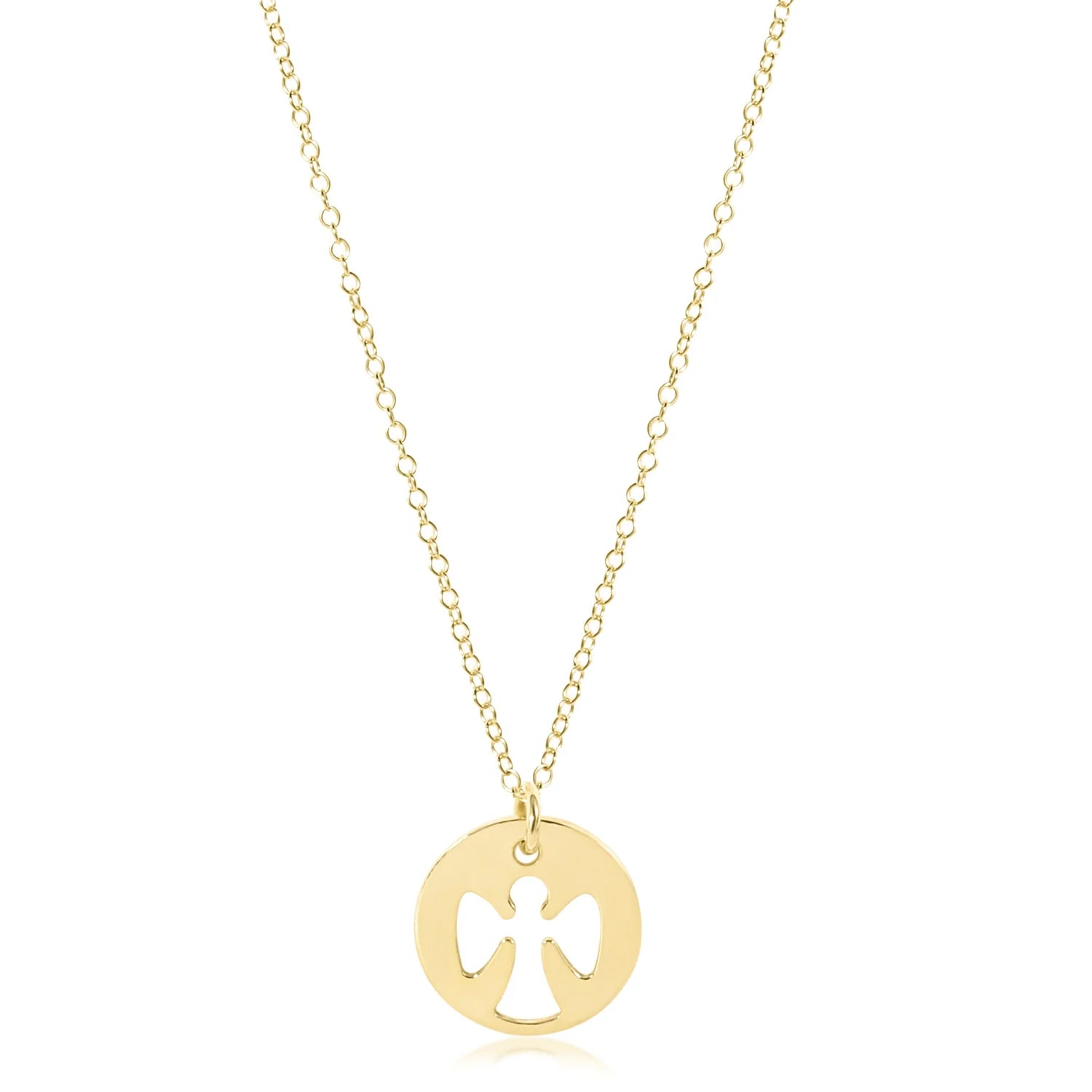 E Newton 16" Necklace Gold - Guardian Angel Gold Disc