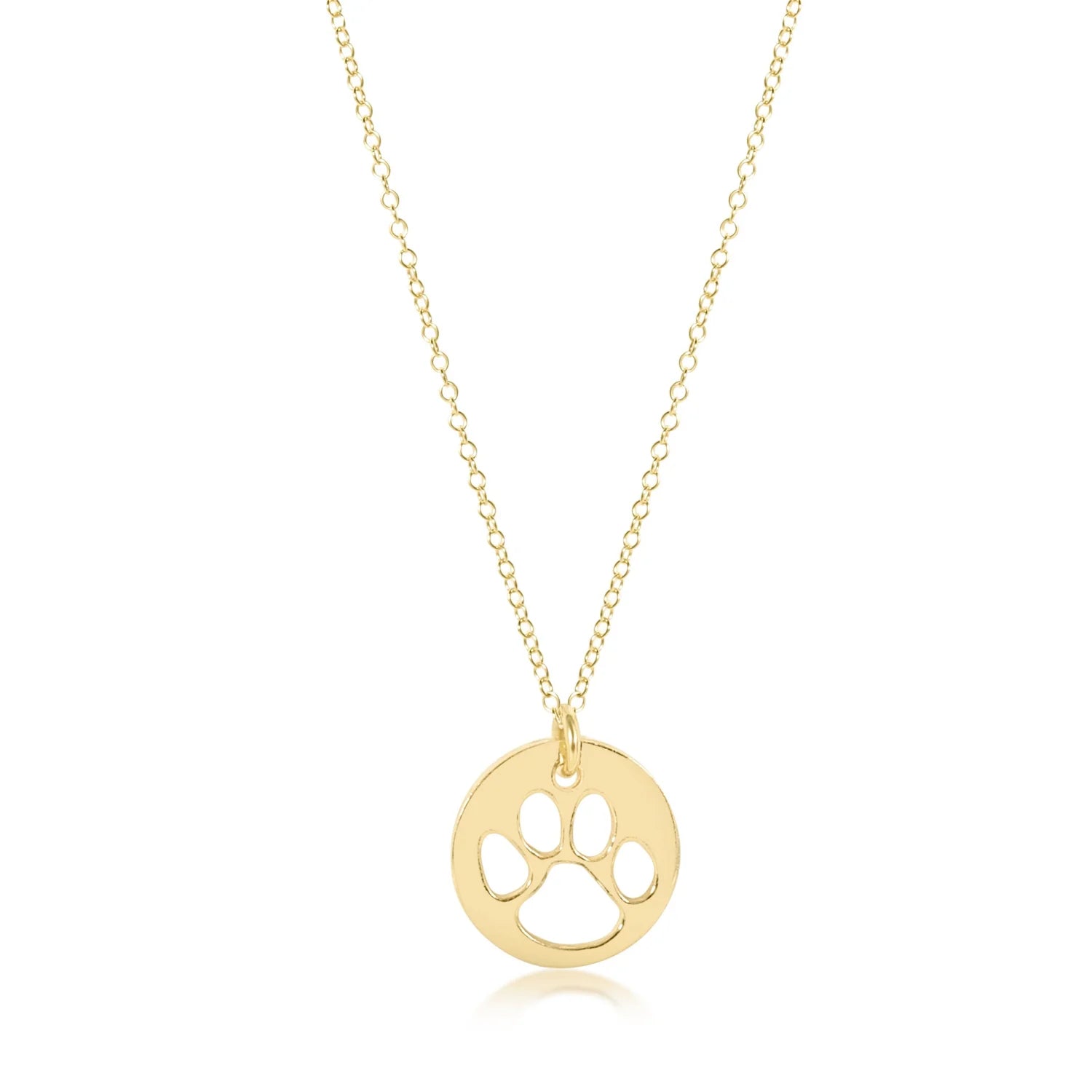 E Newton 16" Necklace Gold - Paw Print Gold Disc