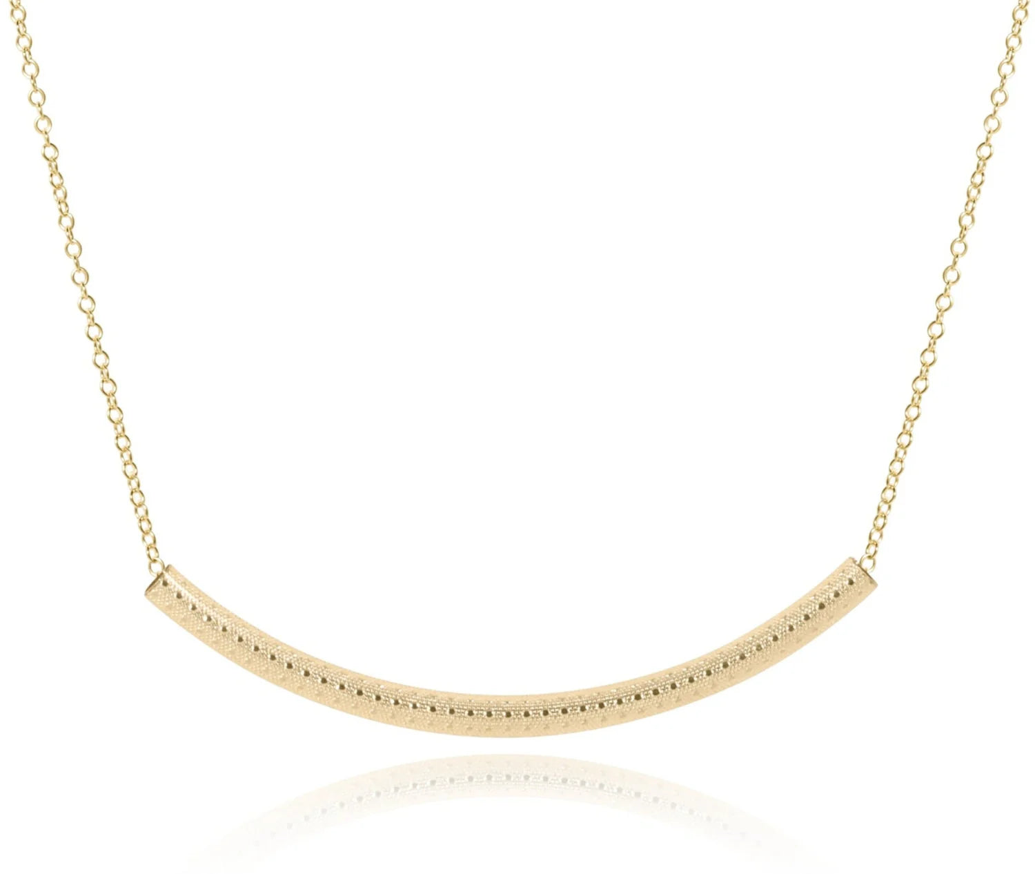 E Newton 16" Necklace Gold - Bliss Bar Textured Gold